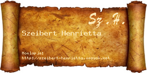 Szeibert Henrietta névjegykártya